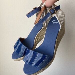 Castaner espadrille denim wedges, size 36